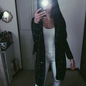 Grid pattern blazer cardigan ✨